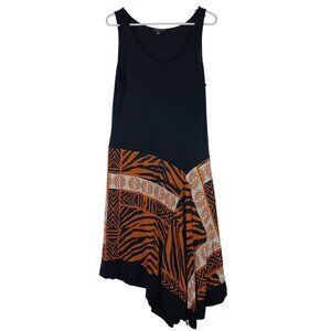 Spense Tank Dress Animal Print Tribal African Inspired Asymmetrical Size Large